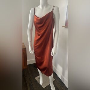 Elegant Rust Orange Women's Slip Dress